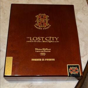 The Lost City Cigar Box with Gold Accents